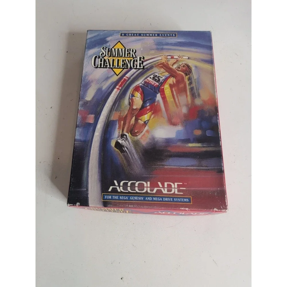 Summer Challenge Sega Genesis Complete in Box + Sealed Bubsy Card Set
